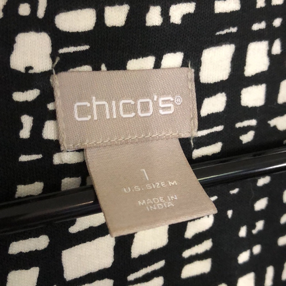 Chicos Polished Criss-Cross Print Pima Cotton Tunic SZ 1 medium patterned - Picture 6 of 9